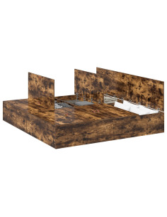 Struttura letto con contenitore Rovere fumé 200 x 200 cm 2