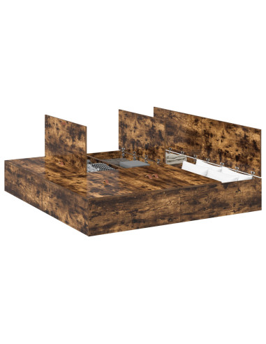 Struttura letto con contenitore Rovere fumé 200 x 200 cm