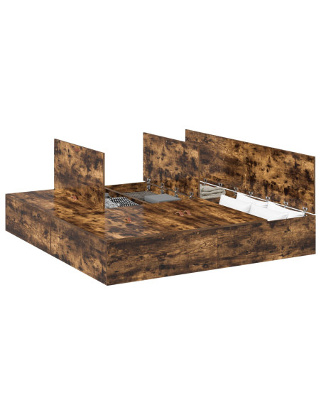 Struttura letto con contenitore Rovere fumé 200 x 200 cm