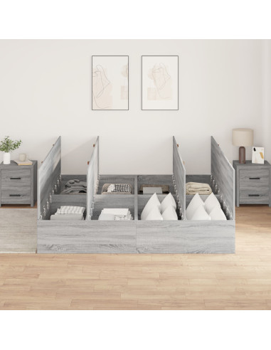 Struttura letto con contenitore Grigio Sonoma 200 x 200 cm