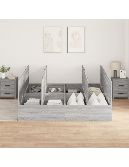 Struttura letto con contenitore Grigio Sonoma 200 x 200 cm
