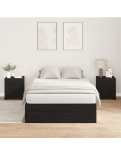 Struttura letto con contenitore Rovere Nero 120 x 200 cm 2
