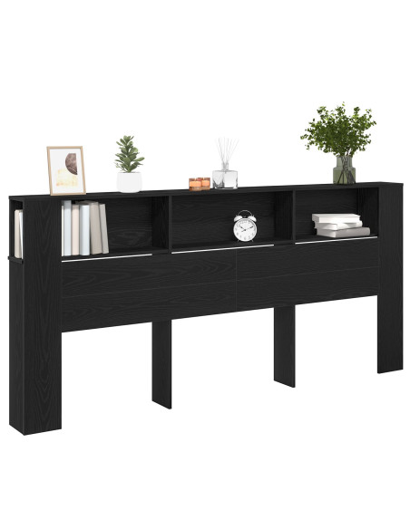 Testata del letto Rovere Nero 220 x 18,5 x 102,5 cm