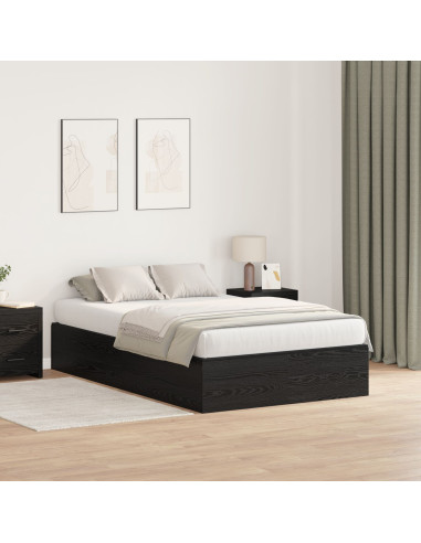 Struttura letto con contenitore Rovere Nero 120 x 200 cm