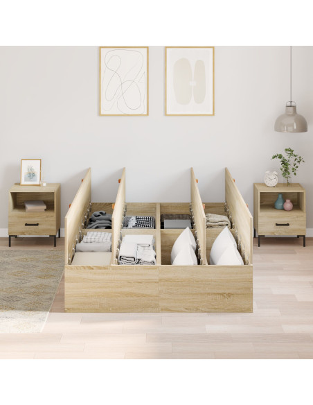 Struttura letto con contenitore in rovere Sonoma 120x200 cm