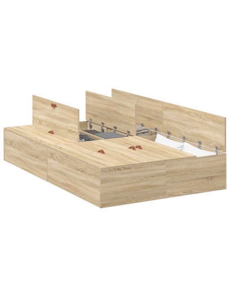 Struttura letto con contenitore Rovere Sonoma 120 x 200 cm