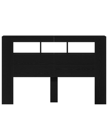 Testiera LED con lo scaffale Rovere nero 160 x 18.5 x 103.5 cm