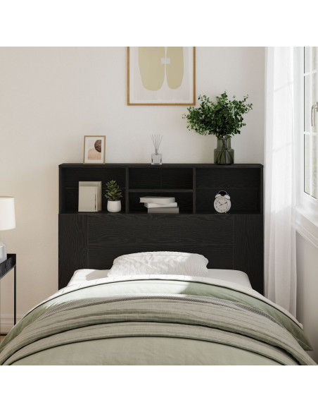 Testata del letto con testiera Rovere Nero 120 x 19 x 103,5 cm