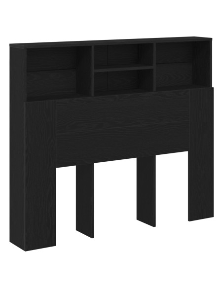 Cabina Testiera  Nero Rovere 120x19x103.5 cm Legno ingegnerizzato