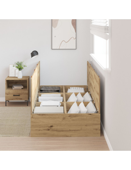 Struttura letto con contenitore in rovere artisan 90x190 cm