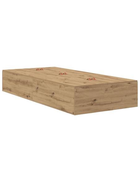 Struttura letto con contenitore in rovere artisan 90x190 cm