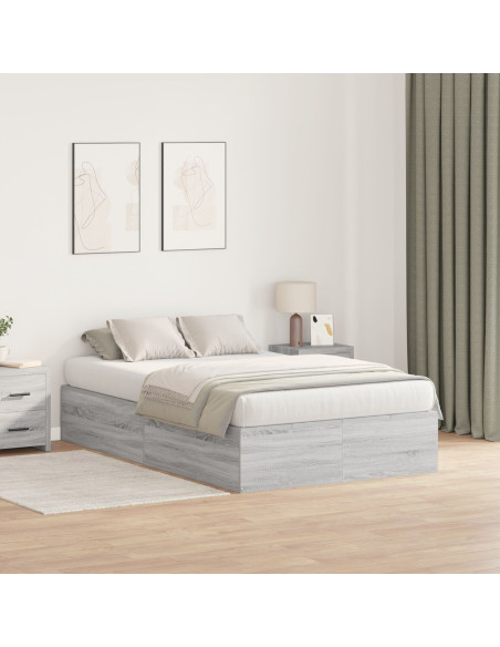 Struttura Letto con Contenitore  Grigio Sonoma 120x200 cm