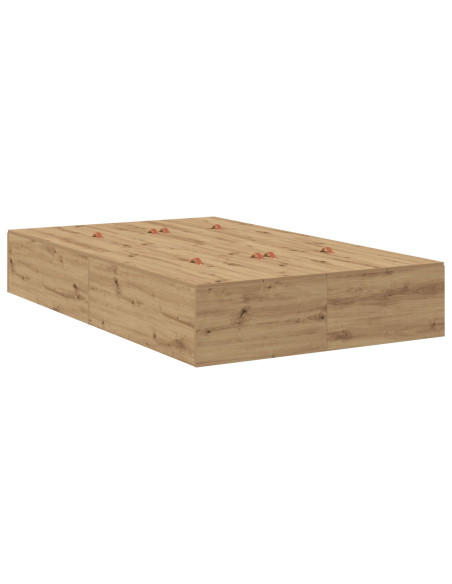 Struttura Letto con Contenitore Rovere Artigianale 120x200 cm