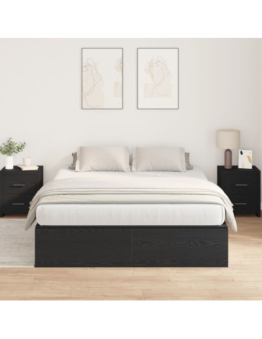 Struttura letto con contenitore Rovere Nero 150 x 200 cm