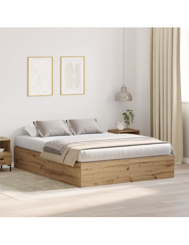 Struttura letto con contenitore Rovere artigianale 150 x 200 cm
