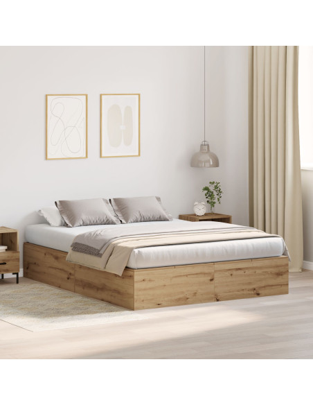 Struttura letto con contenitore Rovere artigianale 150 x 200 cm