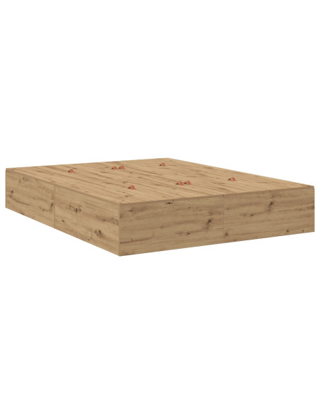 Letto contenitore  in rovere artigianale 150x200 cm