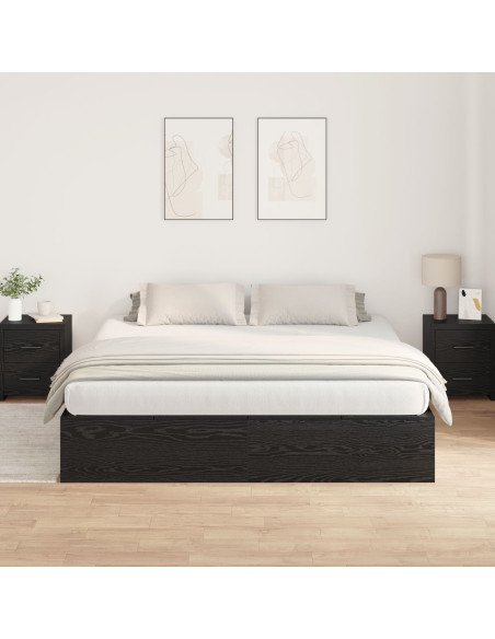 Struttura Letto con Contenitore in Rovere Nero 180x200 cm