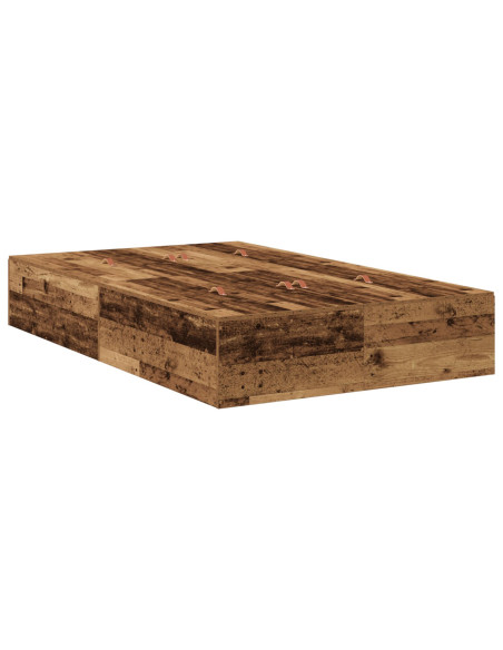 Struttura Letto con Contenitore in Legno Invecchiato 120x190 cm