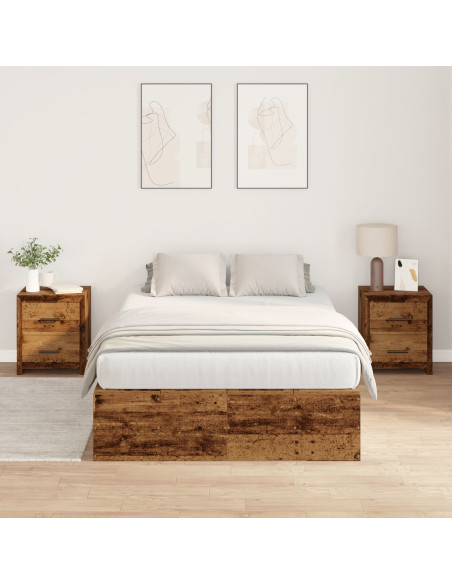 Struttura Letto con Contenitore in Legno Invecchiato 120x190 cm