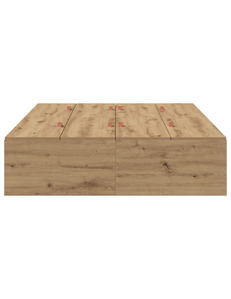 Struttura letto con contenitore Rovere artigianale 120 x 190 cm