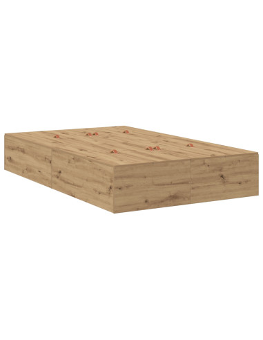 Struttura letto con contenitore Rovere artigianale 120 x 190 cm