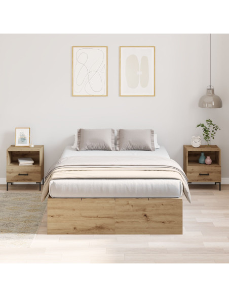 Struttura letto contenitore  in rovere artigianale 120x190 cm
