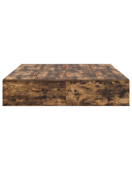 Struttura letto con contenitore in rovere affumicato 140x190 cm