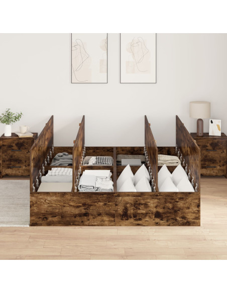 Struttura letto con contenitore Rovere fumé 140 x 190 cm