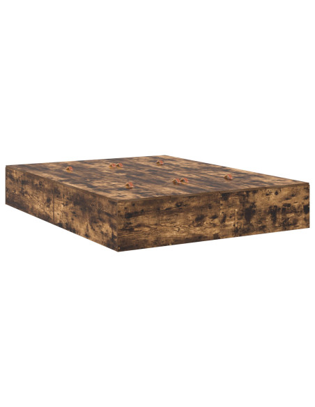 Struttura letto con contenitore in rovere affumicato 135x190 cm