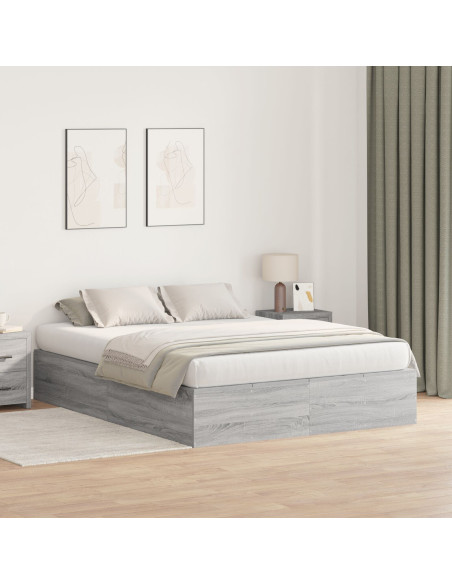 Struttura letto con contenitore Grigio Sonoma 135 x 190 cm