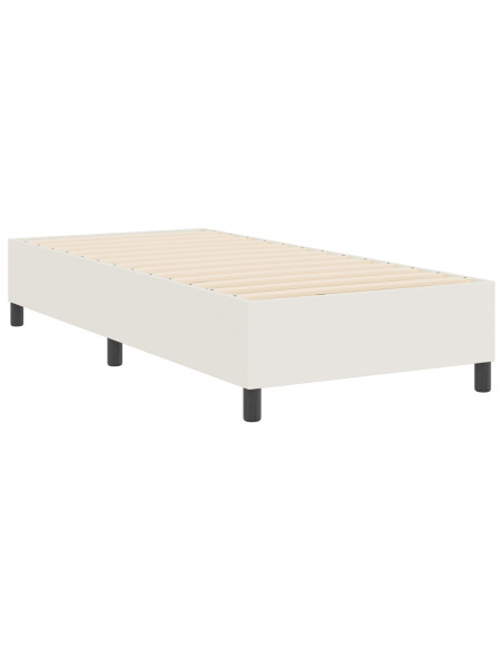 Letto con Rete a Molla Crema 80x200 cm Tessuto Corduroy
