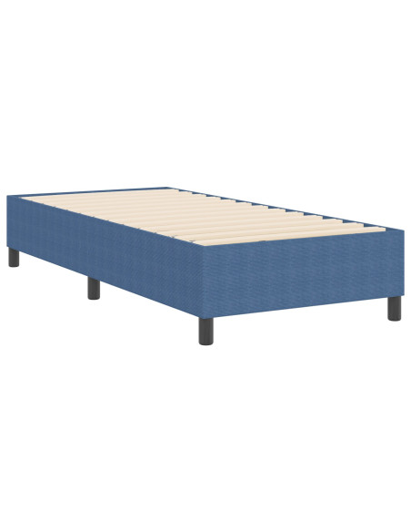 Letto con Rete a Molle Blu 80x200 cm in Tessuto Velluto a Coste