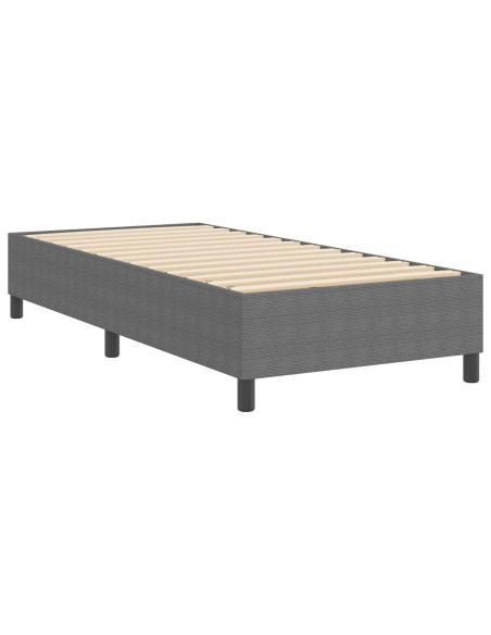 Letto Box Spring Grigio Chiaro Singolo in Tessuto Corduroy