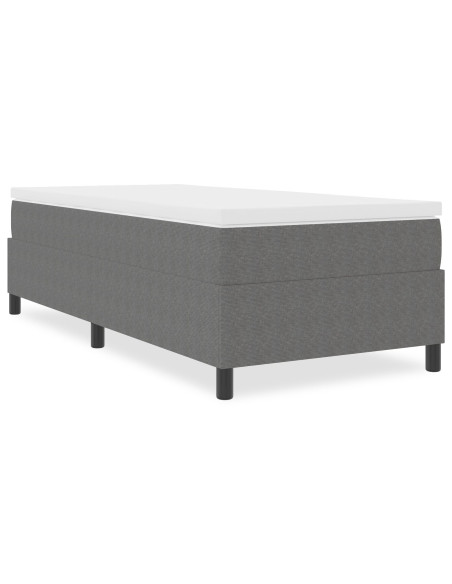 Letto Box Spring Grigio Chiaro Singolo in Tessuto Corduroy