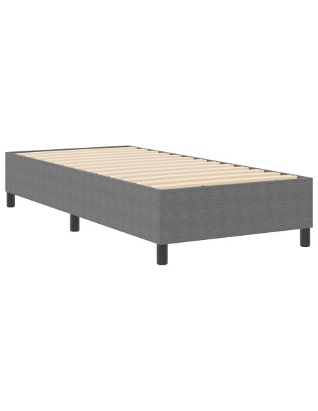 Letto Box Spring Grigio Chiaro Singolo in Tessuto Corduroy
