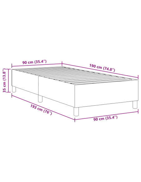 Letto Box Spring Grigio Scuro Singolo Tessuto Corduroy