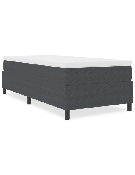 Letto Box Spring Grigio Scuro Singolo Tessuto Corduroy