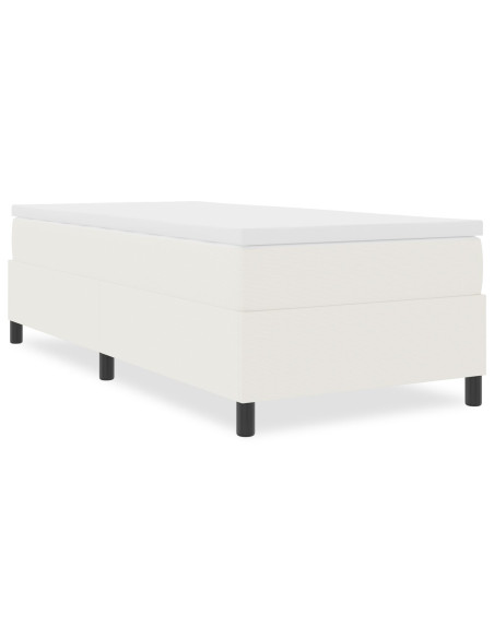 Letto Box Spring Crema Singolo Tessuto Corduroy