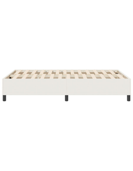 Letto Box Spring Crema Piccolo Matrimoniale Tessuto Corduroy