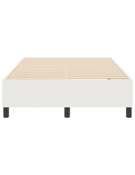 Letto con Rete a Molle Color Crema 120x200 cm in Tessuto Corduroy