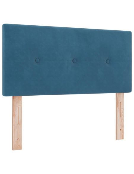 Letto a molle con materasso Blu Scuro 90 x 200 cm Velluto