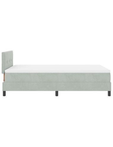 Letto a molle con materasso Grigio chiaro 120 x 200 cm Velluto