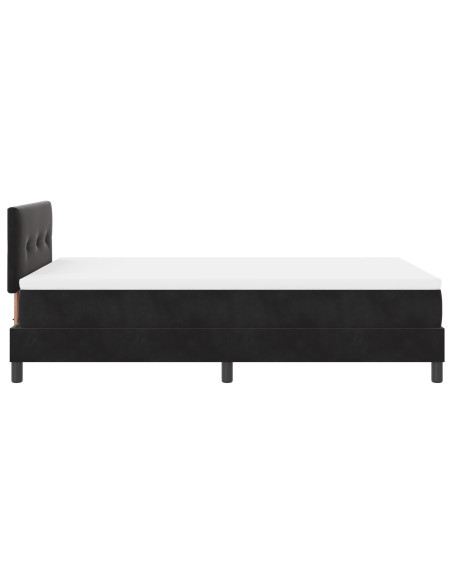 Letto a Molle con Materasso Nero 120x200 cm Velluto