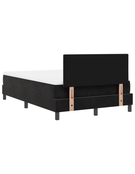 Letto a Molle con Materasso Nero 120x200 cm Velluto