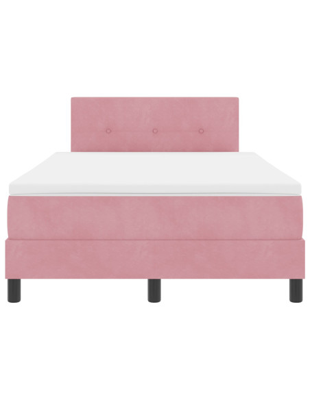 Letto a pediera  con materasso Rosa 120x200 cm Velluto