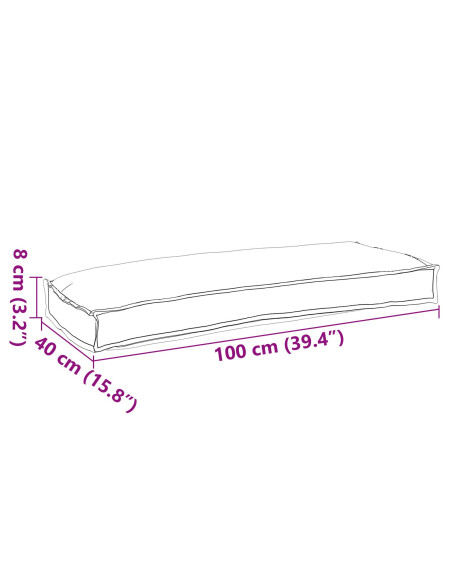 Cuscino Antracite 100 x 40 x 8 cm Tessuto Oxford