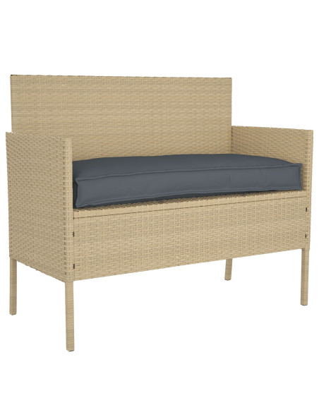Cuscino Esterno  Antracite Poliestere 100 cm x 40 cm x 8 cm
