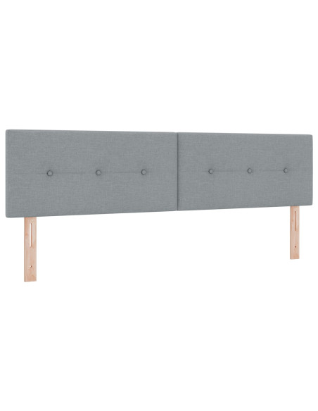 Testiera di  con bottoni imbottiti Grigio chiaro 180 cm in tessuto