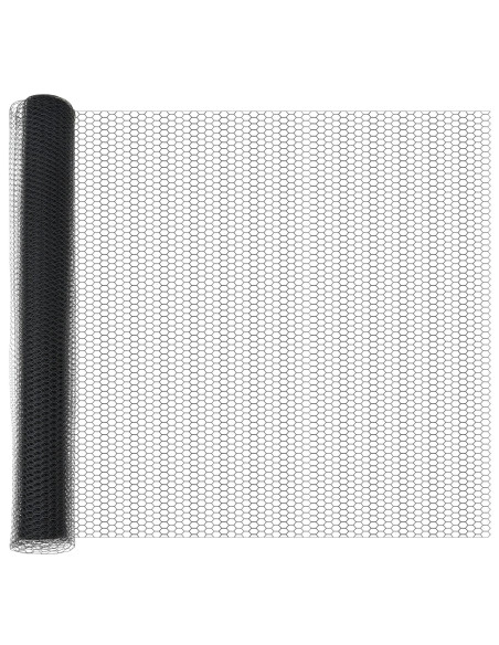 Set di Recinzione da Giardino  Set di 2 Grigio Metallo 25 x 1 m